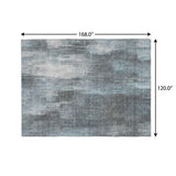 10' X 14' Teal And Ivory Abstract Shag Washable Area Rug With UV Protection - HomeRoots - Flyclothing LLC