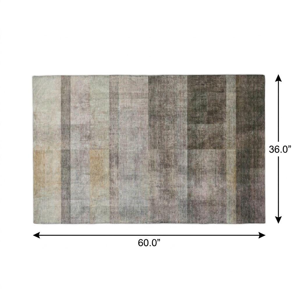 3' X 5' Brown And Gray Geometric Shag Washable Area Rug With UV Protection - HomeRoots - Flyclothing LLC