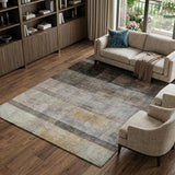 8' X 10' Brown And Gray Geometric Shag Washable Area Rug With UV Protection - HomeRoots - Flyclothing LLC