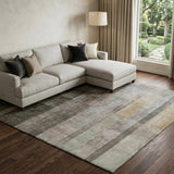 10' X 14' Brown And Gray Geometric Shag Washable Area Rug With UV Protection - HomeRoots - Flyclothing LLC