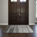 3' X 5' Gray And Silver Geometric Shag Washable Area Rug With UV Protection - HomeRoots - Flyclothing LLC