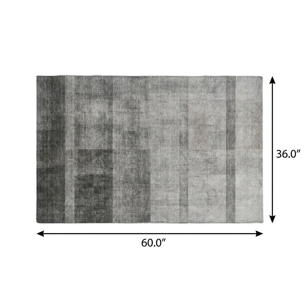 3' X 5' Gray And Silver Geometric Shag Washable Area Rug With UV Protection - HomeRoots - Flyclothing LLC