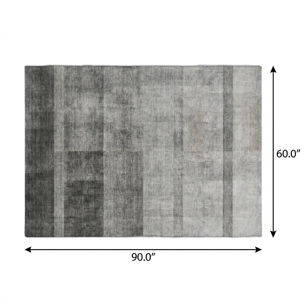 5' X 8' Gray And Silver Geometric Shag Washable Area Rug With UV Protection - HomeRoots - Flyclothing LLC