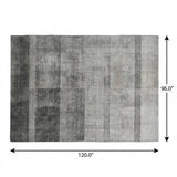 8' X 10' Gray And Silver Geometric Shag Washable Area Rug With UV Protection - HomeRoots - Flyclothing LLC