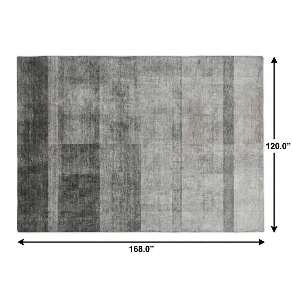 10' X 14' Gray And Silver Geometric Shag Washable Area Rug With UV Protection - HomeRoots - Flyclothing LLC