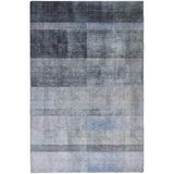9' X 12' Navy Blue And Gray Geometric Shag Washable Area Rug With UV Protection - HomeRoots - Flyclothing LLC