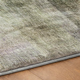3' X 5' Olive Green And Gray Geometric Shag Washable Area Rug With UV Protection - HomeRoots - Flyclothing LLC