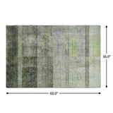 3' X 5' Olive Green And Gray Geometric Shag Washable Area Rug With UV Protection - HomeRoots - Flyclothing LLC