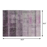 3' X 5' Purple And Gray Geometric Shag Washable Area Rug With UV Protection - HomeRoots - Flyclothing LLC