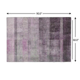 5' X 8' Purple And Gray Geometric Shag Washable Area Rug With UV Protection - HomeRoots - Flyclothing LLC