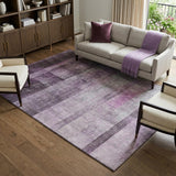 8' X 10' Purple And Gray Geometric Shag Washable Area Rug With UV Protection - HomeRoots - Flyclothing LLC