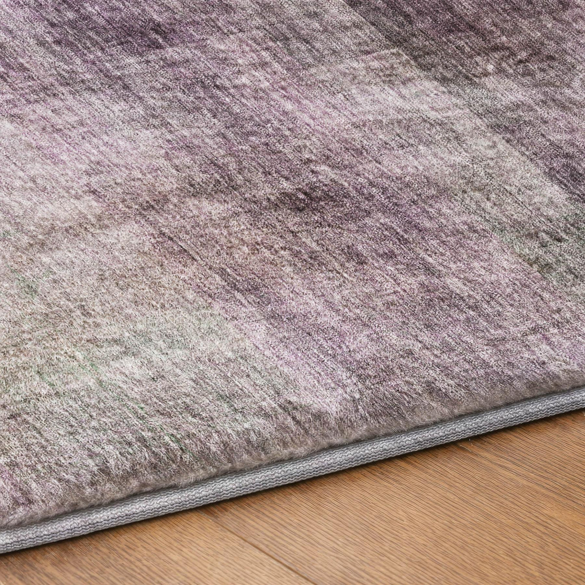 9' X 12' Purple And Gray Geometric Shag Washable Area Rug With UV Protection - HomeRoots - Flyclothing LLC