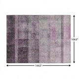 9' X 12' Purple And Gray Geometric Shag Washable Area Rug With UV Protection - HomeRoots - Flyclothing LLC