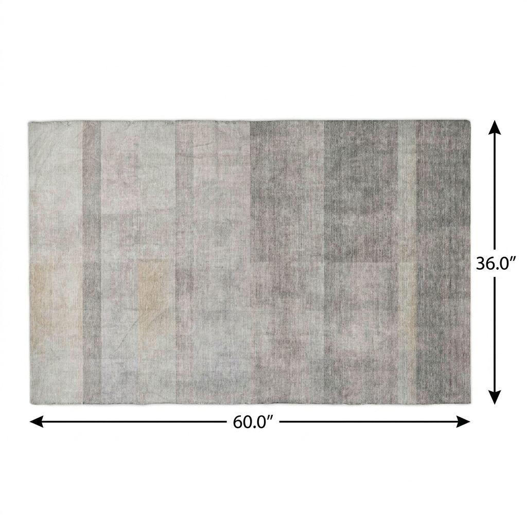 3' X 5' Taupe And Gray Geometric Shag Washable Area Rug With UV Protection - HomeRoots - Flyclothing LLC