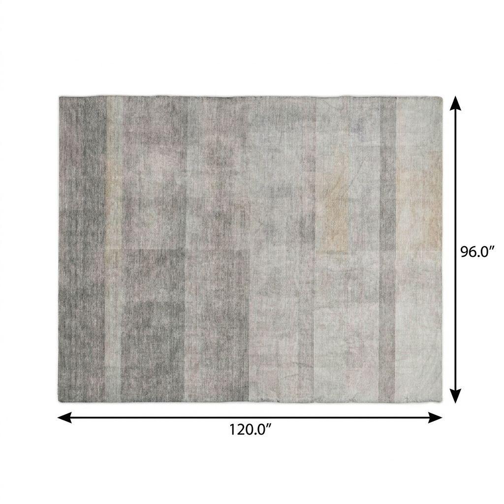 8' X 10' Taupe And Gray Geometric Shag Washable Area Rug With UV Protection - HomeRoots - Flyclothing LLC
