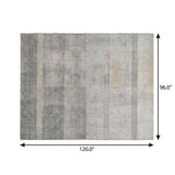 8' X 10' Taupe And Gray Geometric Shag Washable Area Rug With UV Protection - HomeRoots - Flyclothing LLC