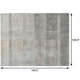 9' X 12' Taupe And Gray Geometric Shag Washable Area Rug With UV Protection - HomeRoots - Flyclothing LLC