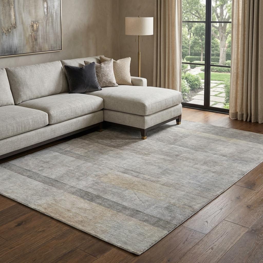 10' X 14' Taupe And Gray Geometric Shag Washable Area Rug With UV Protection - HomeRoots - Flyclothing LLC