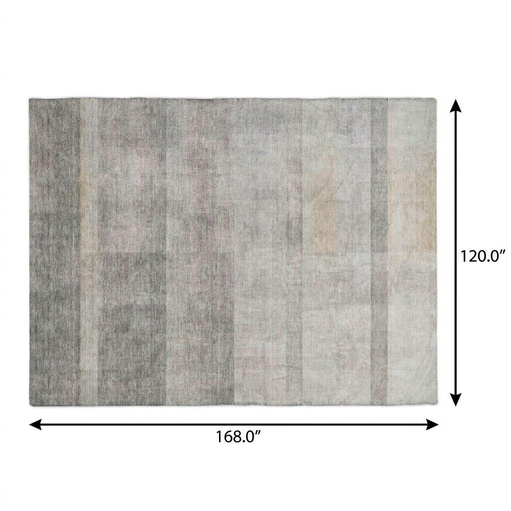 10' X 14' Taupe And Gray Geometric Shag Washable Area Rug With UV Protection - HomeRoots - Flyclothing LLC