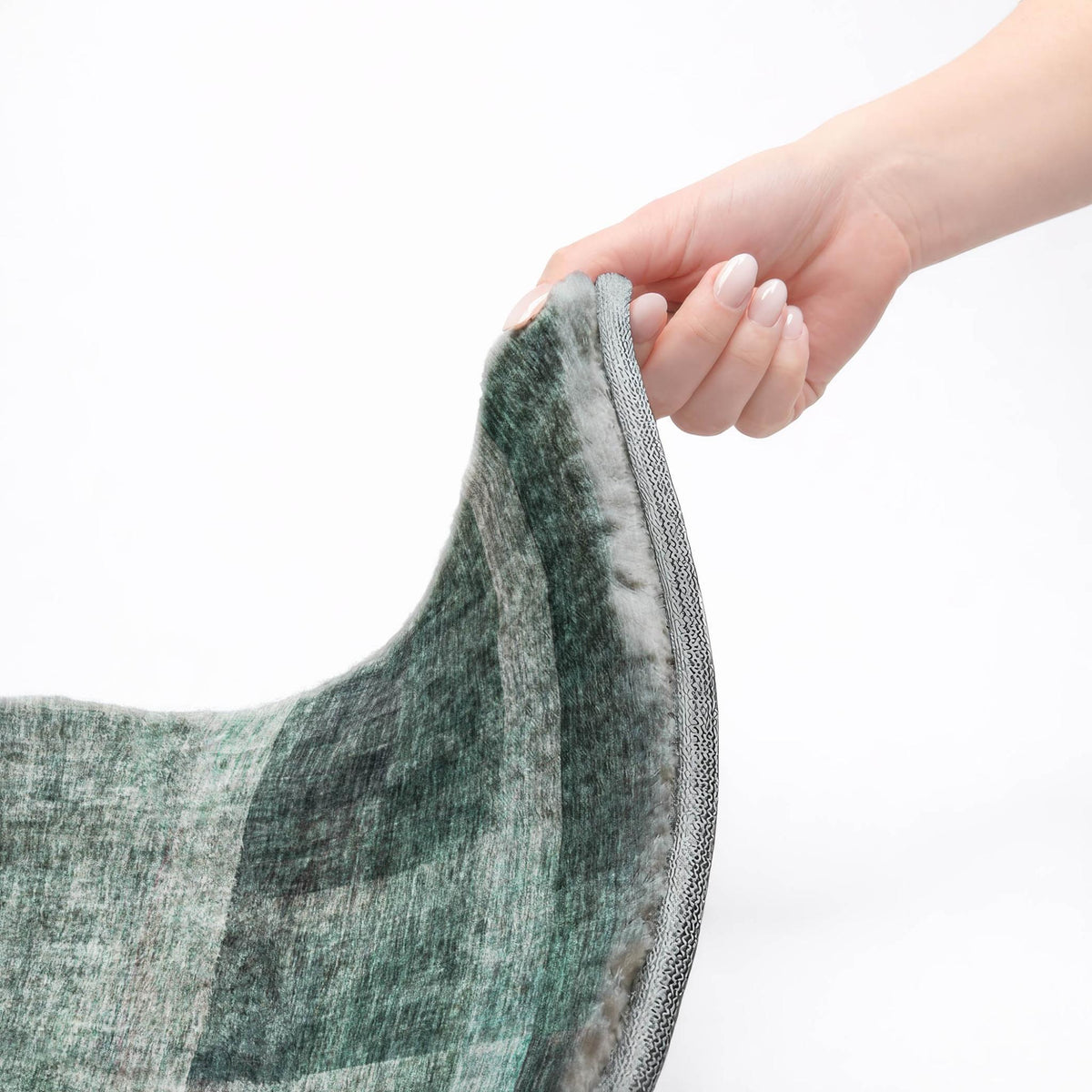8' X 10' Teal And Gray Geometric Shag Washable Area Rug With UV Protection - HomeRoots - Flyclothing LLC