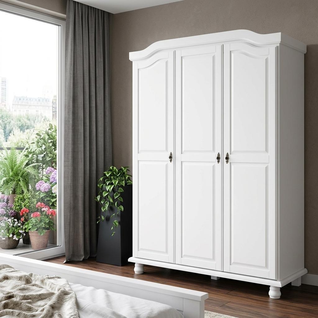 74" White Solid Wood Three Door Combo Dresser - HomeRoots - Flyclothing LLC