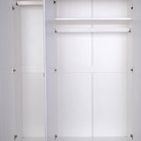74" White Solid Wood Three Door Combo Dresser - HomeRoots - Flyclothing LLC