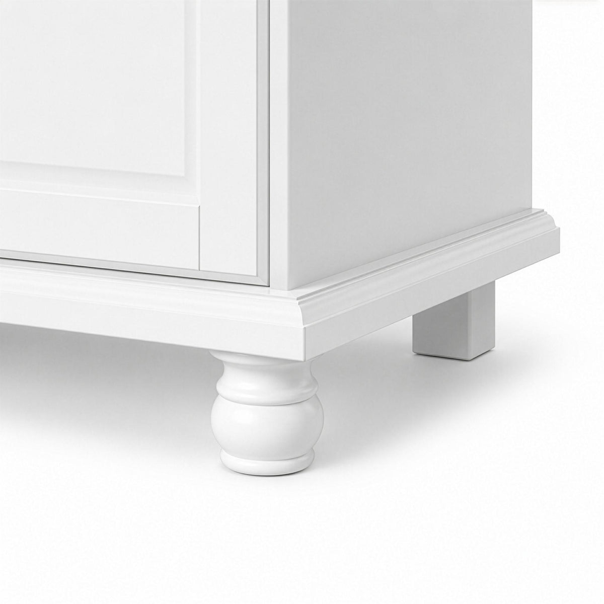74" White Solid Wood Three Door Combo Dresser - HomeRoots - Flyclothing LLC