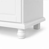 74" White Solid Wood Three Door Combo Dresser - HomeRoots - Flyclothing LLC