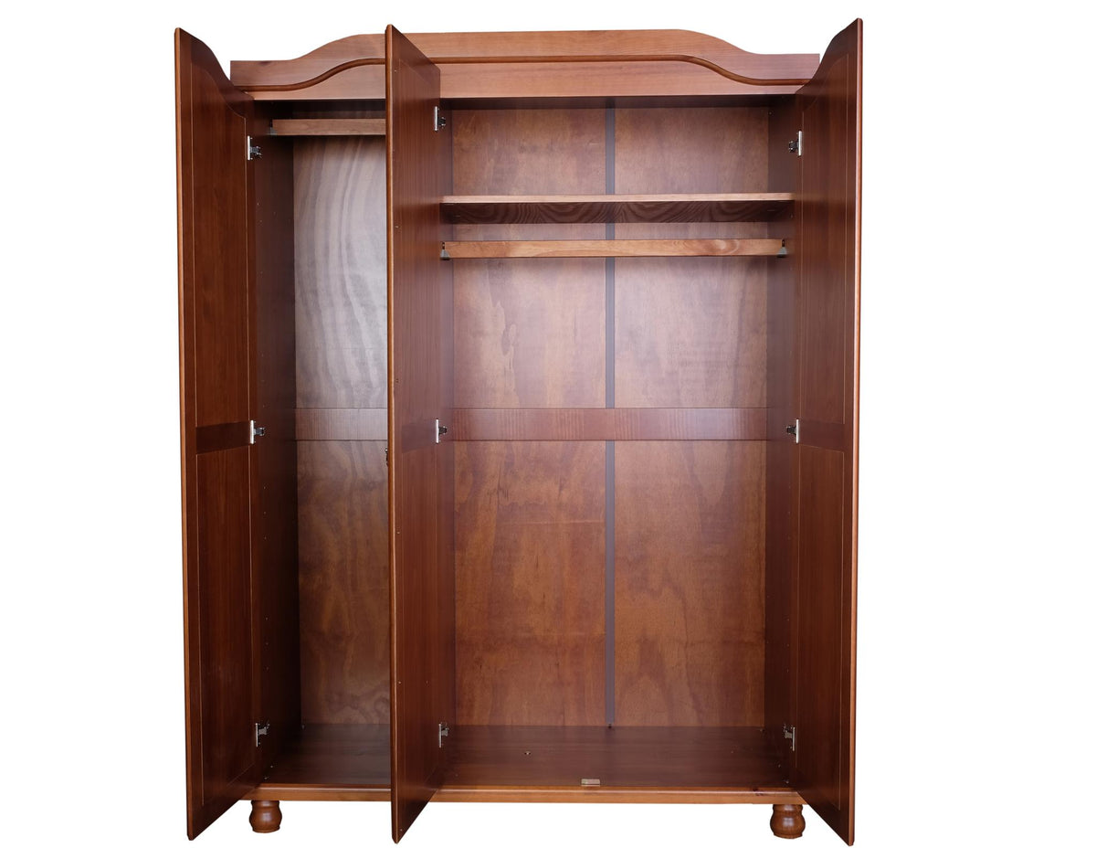 74" Coffee Solid Wood Three Door Combo Dresser - HomeRoots - Flyclothing LLC