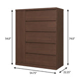 74" Coffee Solid Wood Three Door Combo Dresser - HomeRoots - Flyclothing LLC