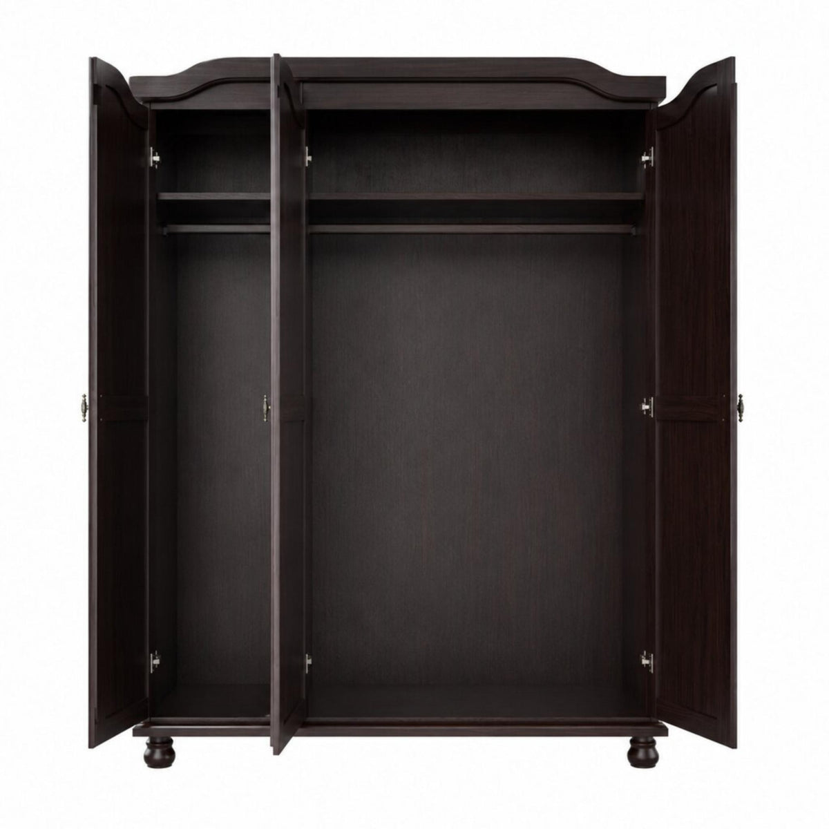 74" Dark Brown Solid Wood Three Door Combo Dresser - HomeRoots - Flyclothing LLC