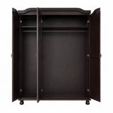 74" Dark Brown Solid Wood Three Door Combo Dresser - HomeRoots - Flyclothing LLC