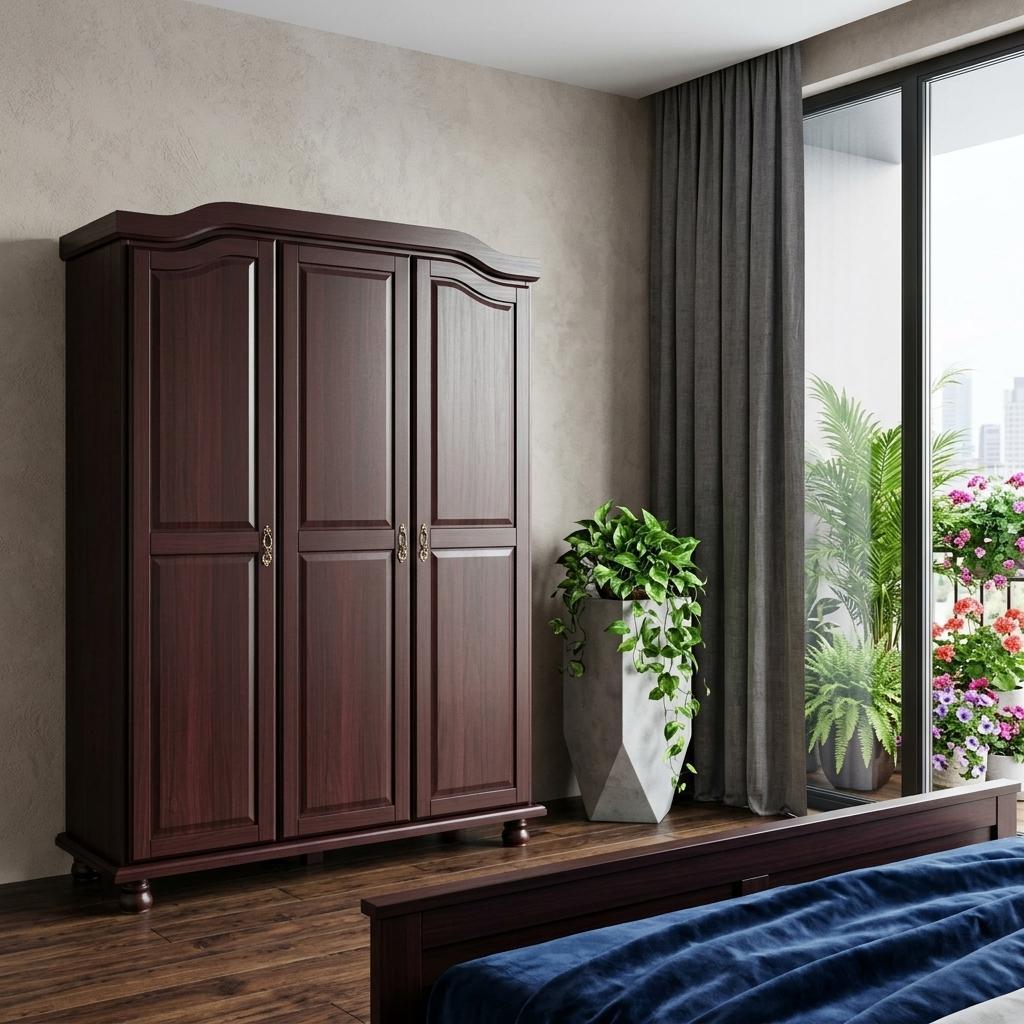 74" Dark Brown Solid Wood Three Door Combo Dresser - HomeRoots - Flyclothing LLC