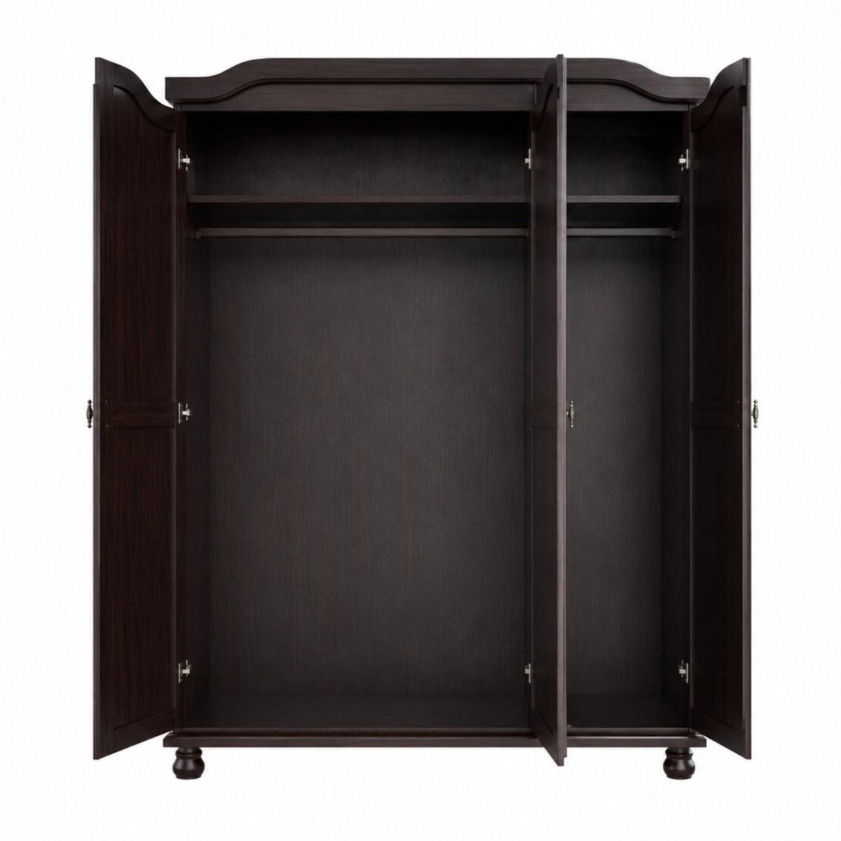 74" Dark Brown Solid Wood Three Door Combo Dresser - HomeRoots - Flyclothing LLC