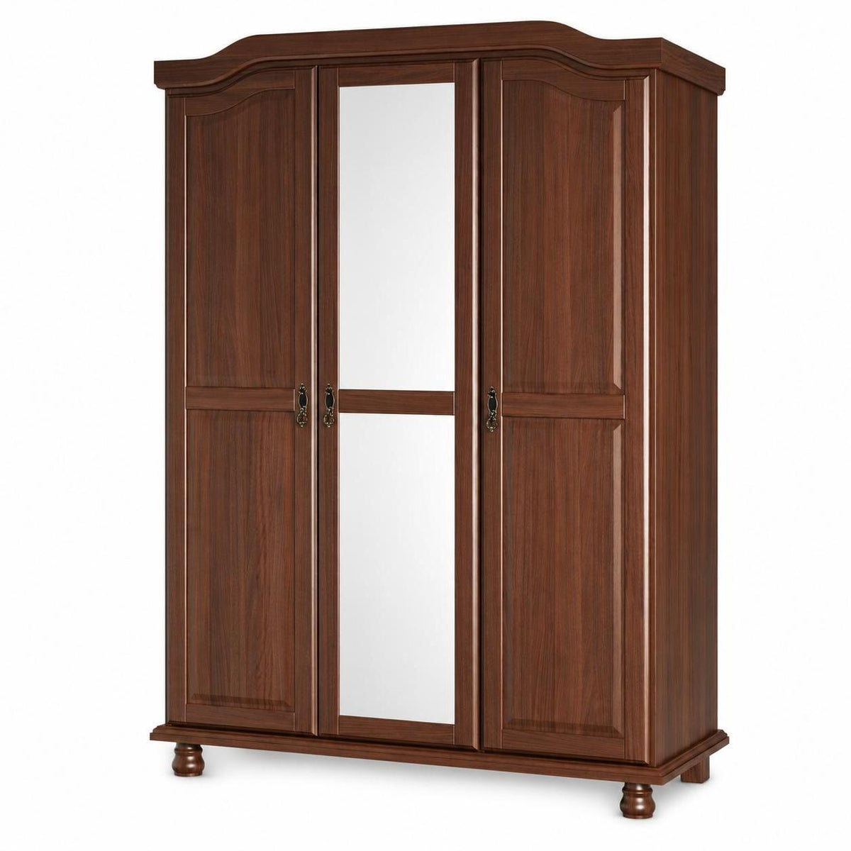 74" Coffee Solid Wood Mirrored Three Door Combo Dresser - HomeRoots - Flyclothing LLC