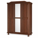 74" Coffee Solid Wood Mirrored Three Door Combo Dresser - HomeRoots - Flyclothing LLC