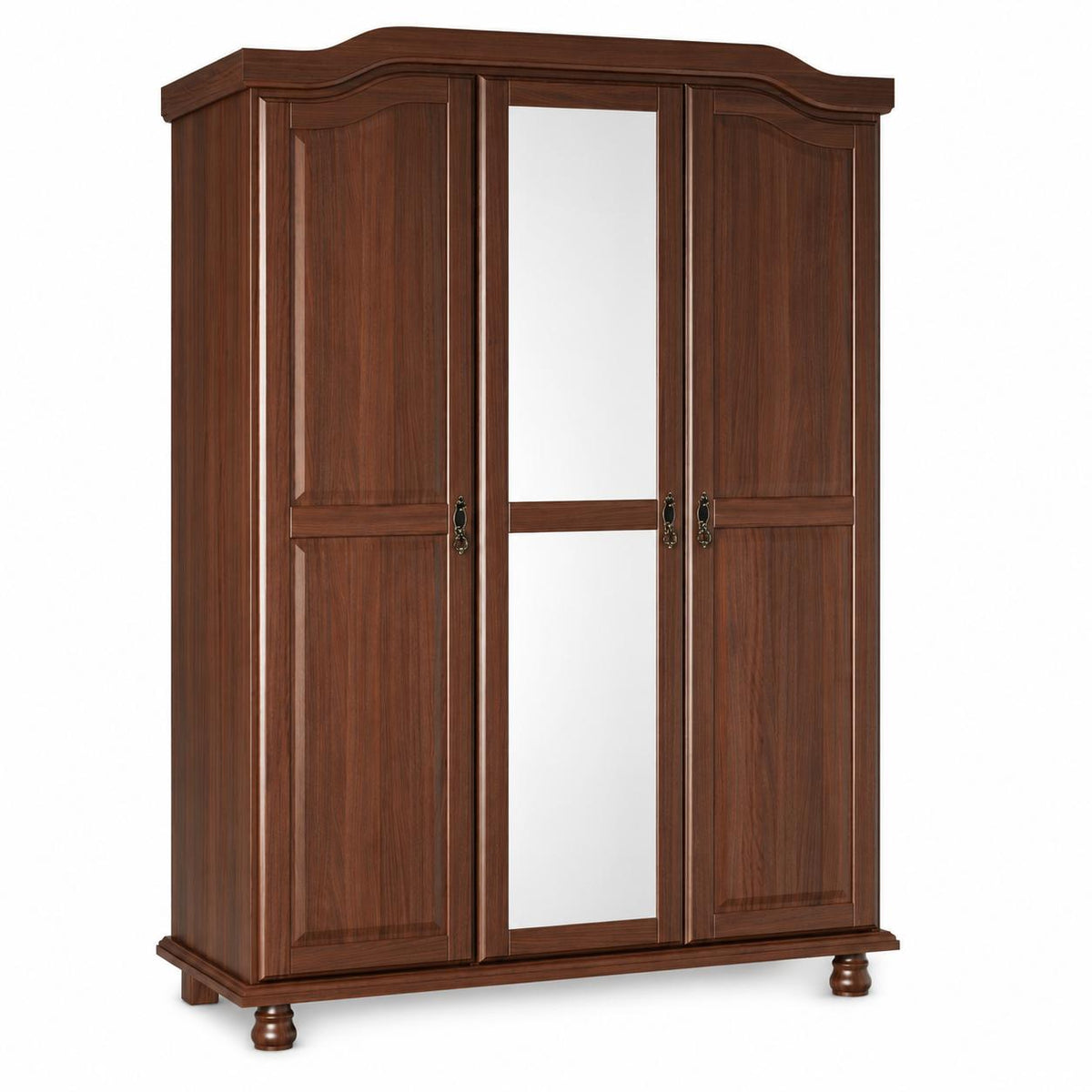 74" Coffee Solid Wood Mirrored Three Door Combo Dresser - HomeRoots - Flyclothing LLC