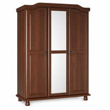 74" Coffee Solid Wood Mirrored Three Door Combo Dresser - HomeRoots - Flyclothing LLC