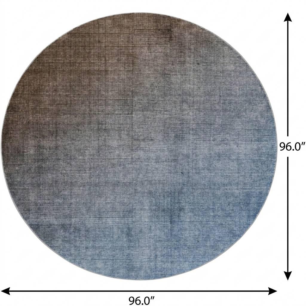 8' Chocolate And Taupe Ombre Shag Washable Round Rug With UV Protection - HomeRoots - Flyclothing LLC