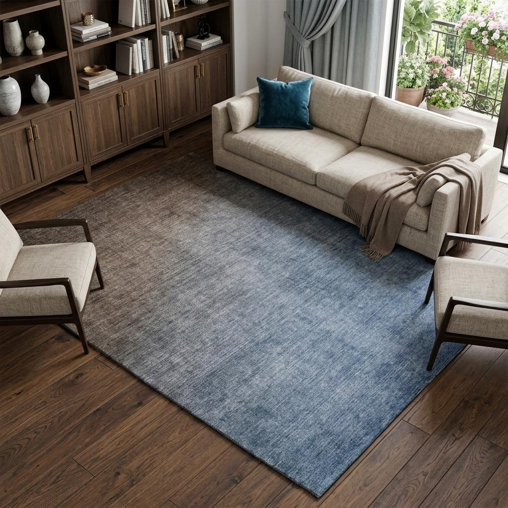 9' X 12' Chocolate And Taupe Ombre Shag Washable Area Rug With UV Protection - HomeRoots - Flyclothing LLC