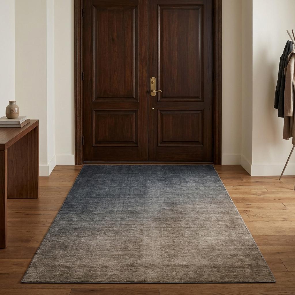 3' X 5' Gray And Charcoal Ombre Shag Washable Area Rug With UV Protection - HomeRoots - Flyclothing LLC