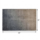 3' X 5' Gray And Charcoal Ombre Shag Washable Area Rug With UV Protection - HomeRoots - Flyclothing LLC