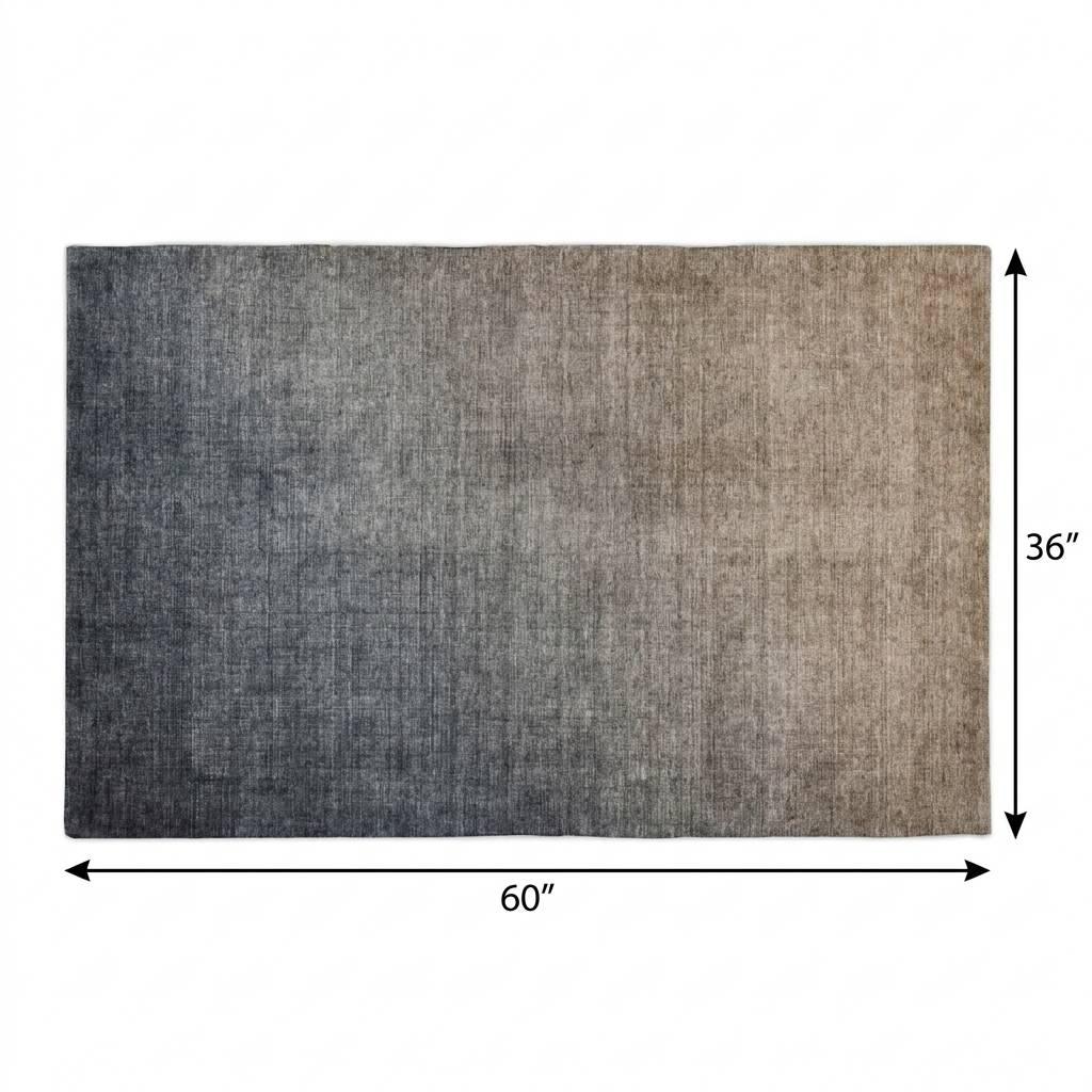 3' X 5' Gray And Charcoal Ombre Shag Washable Area Rug With UV Protection - HomeRoots - Flyclothing LLC