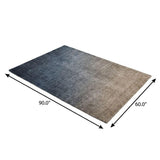 5' X 8' Gray And Charcoal Ombre Shag Washable Area Rug With UV Protection - HomeRoots - Flyclothing LLC