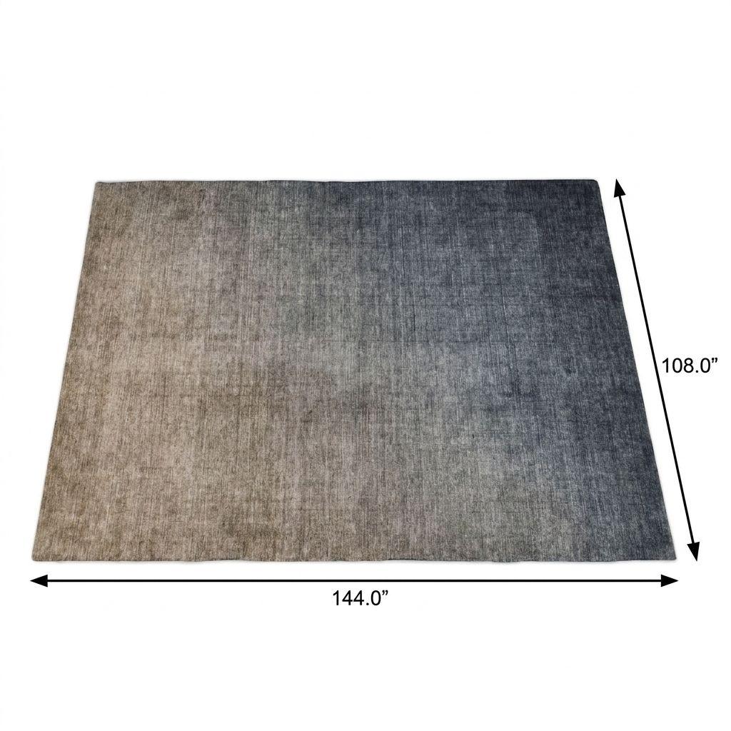 9' X 12' Gray And Charcoal Ombre Shag Washable Area Rug With UV Protection - HomeRoots - Flyclothing LLC