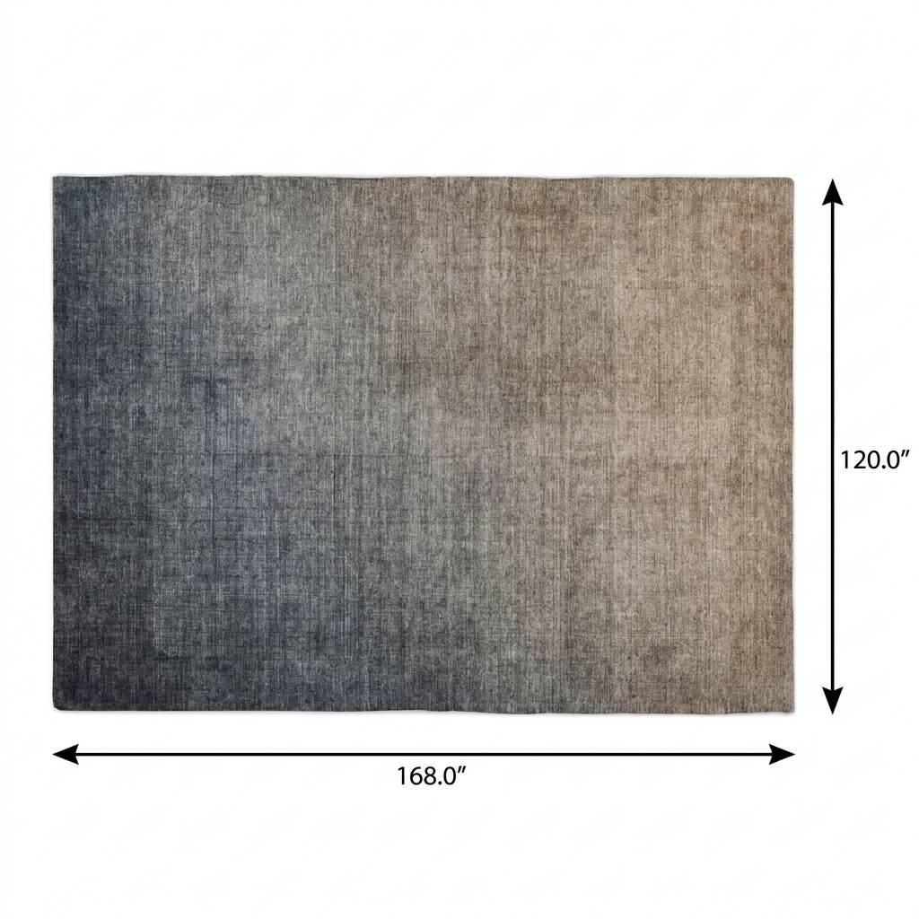 10' X 14' Gray And Charcoal Ombre Shag Washable Area Rug With UV Protection - HomeRoots - Flyclothing LLC
