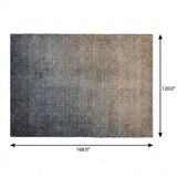 10' X 14' Gray And Charcoal Ombre Shag Washable Area Rug With UV Protection - HomeRoots - Flyclothing LLC
