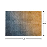 3' X 5' Navy Blue And Blue Ombre Shag Washable Area Rug With UV Protection - HomeRoots - Flyclothing LLC