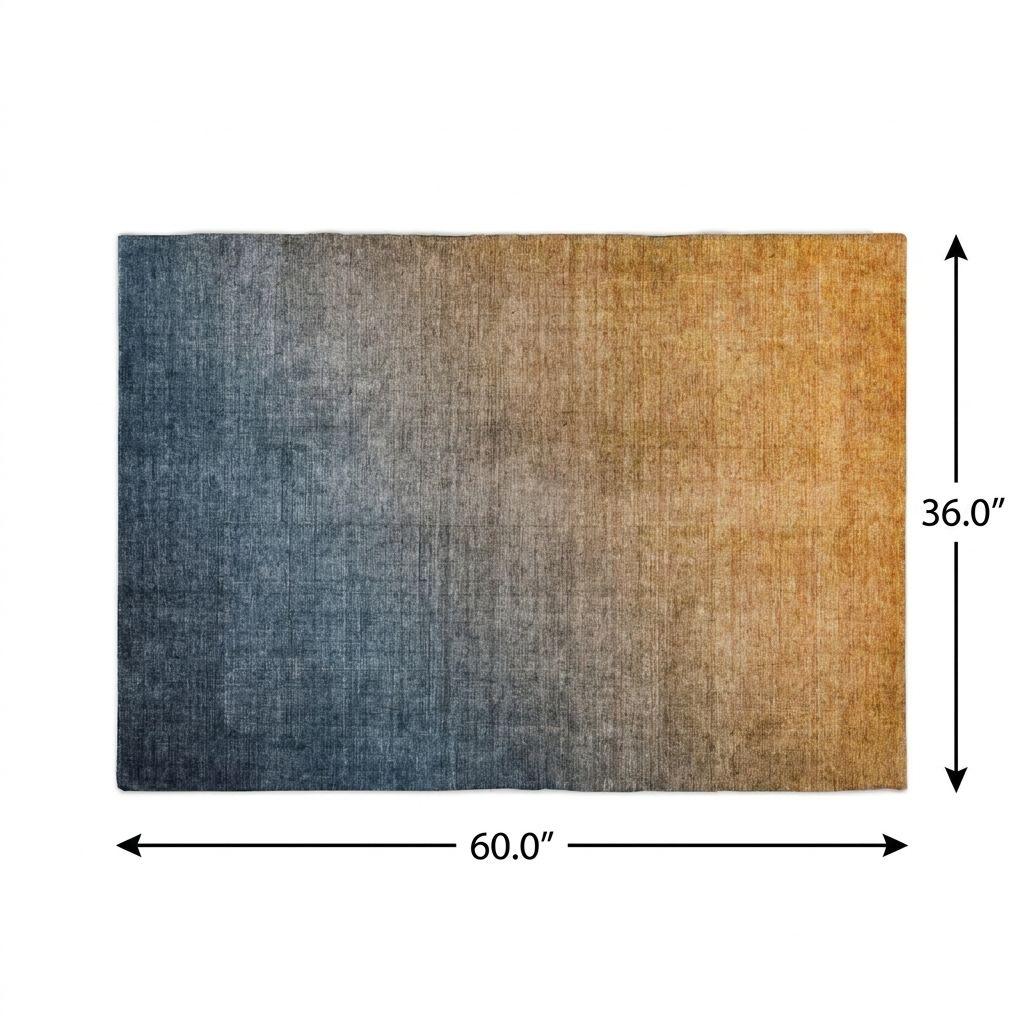 3' X 5' Navy Blue And Blue Ombre Shag Washable Area Rug With UV Protection - HomeRoots - Flyclothing LLC