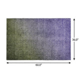3' X 5' Olive Green And Gray Ombre Shag Washable Area Rug With UV Protection - HomeRoots - Flyclothing LLC